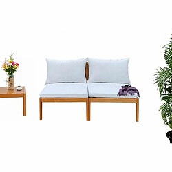 Avis BigBuy Home Canapé de jardin Alma Marron Gris Bois d'acacia 124 x 70 x 77,5 cm