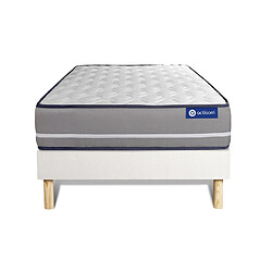 ACTISOM Ensemble matelas Ressorts ensachés ACTIFLEX PUR 90x200cm 3zones de confort + sommier KIT blanc