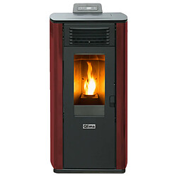 Qlima Poêle à granulés 10.1 kW rouge FIORINA90S-LINE