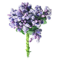 un bouquet de 12pcs fleur artificielle stamen pistil pour le mariage 8.5cm violet