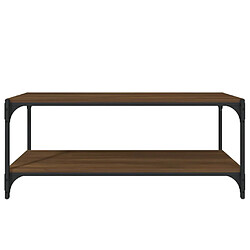 Maison Chic Meuble TV scandinave - Banc TV pour salon Chêne marron 100x33x41 cm Bois d'ingénierie et acier -MN21540 pas cher