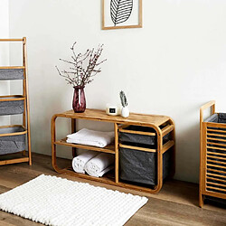 The Home Deco Factory Rangement en bambou avec 2 paniers en tissu.