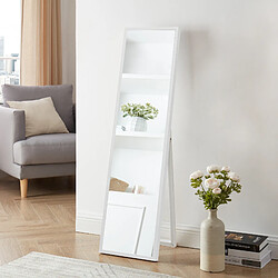 Miroir sur pied Giovinazzo psyché inclinable 150 x 35 cm blanc [en.casa]