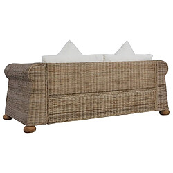 Maison Chic Canapé à 2 places,Sofa de Salon,Canapé droit avec coussins Rotin naturel -GKD769618 pas cher