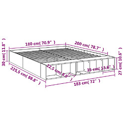 Vidaxl Cadre de lit blanc 180x200 cm bois d'ingénierie pas cher