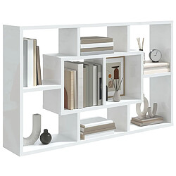 Avis vidaXL Étagère murale Blanc brillant 85x16x52,5 cm Bois d'ingénierie