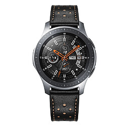 Acheter Bracelet en cuir véritable noir pour votre Samsung Galaxy Watch 46mm