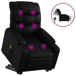 vidaXL Fauteuil inclinable de massage électrique noir similicuir