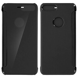 Avizar Housse Etui Folio Miroir Noir iPhone 7 Plus / iPhone 8 Plus Clapet translucide