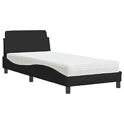 Vidaxl Lit avec matelas noir 90x190 cm tissu