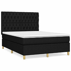 Maison Chic Lit Adulte - Lit simple Lit à sommier tapissier avec matelas moelleux - Meuble de Chambre - Noir 140x190 cm Tissu -MN35393