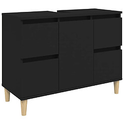 vidaXL Meuble d'évier noir 80x33x60 cm bois d'ingénierie