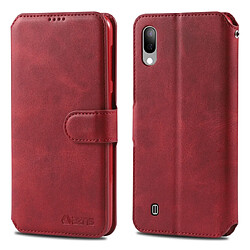 Wewoo Housse Coque Pour Galaxy A10 / M10 AZNS Étui en cuir avec rabat magnétique et texture de mollet fentes cartes et cadre et photo Rouge