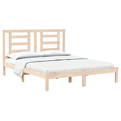 Avis Maison Chic Lit adulte - Lit simple Cadre de lit,Structure du lit Contemporain bois de pin massif 150x200 cm très grand -MN68804