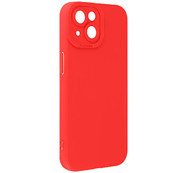 Avizar Coque pour iPhone 15 Silicone Mat Protection Caméra Rouge