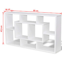 vidaXL Étagère murale d'affichage 8 compartiments Blanc pas cher