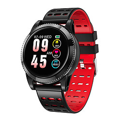 Chrono Smartwatch Bracelet intelligent Montre de pression artérielle avec fréquence cardiaque Étanche Fitness Tracker Tracker d'activité Bluetooth Montre de sport Moniteur de sommeil Podomètre Bracelet intelligent pour iOS Android(rouge)