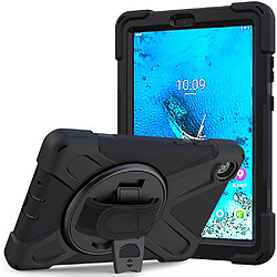 Coque en TPU + Silicone avec béquille pivotante à 360° et fente pour stylo noir pour votre Lenovo Tab M8 8 TB-8505F/8505X 2019