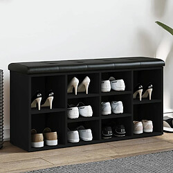 Maison Chic Banc à chaussures | Meuble de rangement à chaussures Meuble d'Entrée noir 102x32x50 cm bois d'ingénierie -MN95326