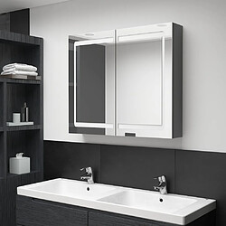 vidaXL Armoire de salle de bain à miroir LED gris 80x12x68 cm