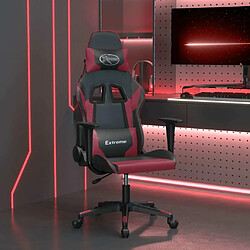 Maison Chic Chaise de jeu, Chaise gaming de massage, Fauteuil gamer d'ordinateur,Chaise de Bureau Noir et rouge bordeaux Similicuir -GKD91824