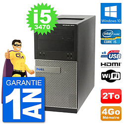 PC Dell 3010 MT i5-3470 RAM 4Go Disque Dur 2To HDMI Windows 10 Wifi - Occasion