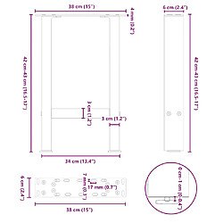 vidaXL Pieds de table basse blanc 2 pcs 38x(42-43) cm acier pas cher