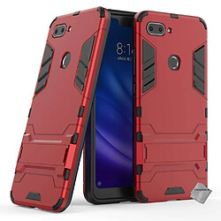 Htdmobiles Coque rigide anti choc pour Xiaomi Mi 8 Lite + film ecran - ROUGE