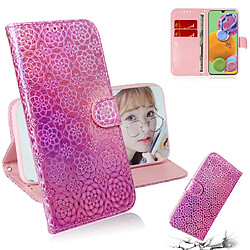 Wewoo Housse Coque Pour Galaxy A90 5G couleur unie boucle magnétique coloré horizontale étui en cuir PU avec titulaire et fentes cartes et portefeuille et lanière rose