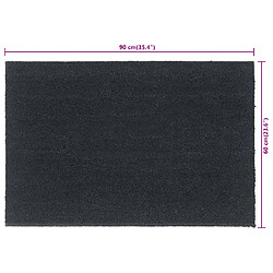 vidaXL Tapis de porte gris foncé 60x90 cm fibre de coco touffeté pas cher