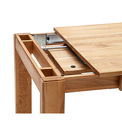 Pegane Table à manger, table de repas extensible en bois coloris chêne sauvage - Longueur 160-240 x Hauteur 77 x Profondeur 90 cm pas cher