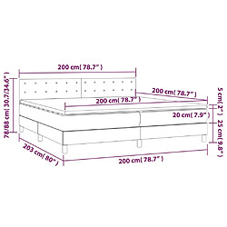 Maison Chic Lit adulte- Lit + matelas,Sommier à lattes de lit et matelas et LED Taupe 200x200cm Tissu -GKD59196 pas cher