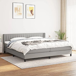 Maison Chic Lit Adulte - Lit simple Lit à sommier tapissier avec matelas moelleux - Meuble de Chambre - Gris clair 200x200cm Tissu -MN26601