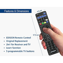 Acheter SANAG Telecommande Universelle Edi-Rcu 2 Learn Slim, Originale, Programmable, 2En1 Tv Et Recepteur, Picco T265, Picco T265+, Nano T265+, Picco T265 Pro, Ping, Proton, Piccollin?, Piccollo