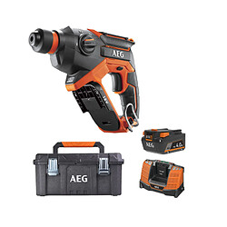 Pack AEG 18V - Perforateur Burineur SDS Plus Compact 1,5 J - Batterie 4.0 Ah - Chargeur - Caisse de rangement