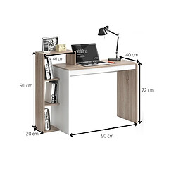 Avis Toilinux Bureau au design scandinave Isidor - L. 110 x H. 91 cm - Couleur bois et blanc