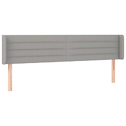 Maison Chic Tête de lit scandinave avec oreilles,meuble de chambre Gris clair 163x16x78/88 cm Tissu -MN67619