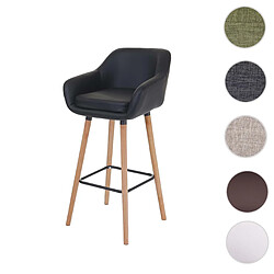 Mendler Tabouret de bar Malmö T381, chaise de bar tabouret de comptoir ~ simili cuir, noir