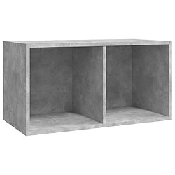 vidaXL Boîte de rangement de vinyles Gris béton 71x34x36 cm