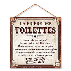 Sudtrading Plaque métal à suspendre Prière des toilettes 20 cm