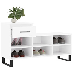 Acheter Maison Chic Armoire à chaussure,Meuble à Chaussures Blanc brillant 102x36x60 cm Bois ingénierie -MN35717