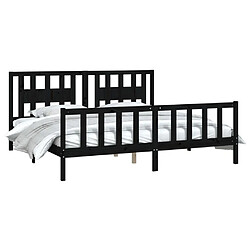 Avis Maison Chic Lit adulte - Cadre de lit et tête de lit,Structure du lit Contemporain pour chambre noir bois de pin massif 200x200 cm -MN29644