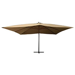 Maison Chic Parasol Jardin | Parasol en porte-à-faux avec mat en bois 400x300 cm Taupe - GKD66548