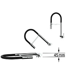 Avis VIZIO Robinet de cuisine noir mat rabattable sous fenêtre 45mm, douche 2jets détachable