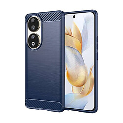 Htdmobiles Coque pour Huawei Honor 90 5G - housse etui silicone gel carbone + verre trempe - BLEU FONCE