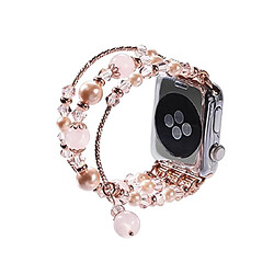 Acheter YP Select Bracelet de montre, remplacement de bracelet en pierre naturelle en fausse perle pour Apple Watch Series 3/2/1 rose 38mm