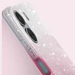 Avizar Coque pour Xiaomi Redmi 13C Paillette Silicone Semi-rigide Fin Blanc / Rose pas cher