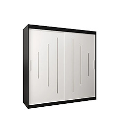 Abiks Meble Armoire YORK À Portes Coulissantes 200/200/62 2 Portes (Noir/Blanc)