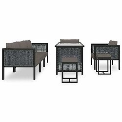 Avis Maison Chic Salon de jardin 8 pcs + coussins - Mobilier/Meubles de jardin - Table et chaises d'extérieur Résine tressée Anthracite -MN22099