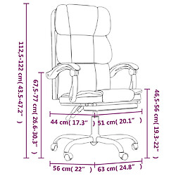 vidaXL Fauteuil inclinable de bureau Blanc Similicuir pas cher